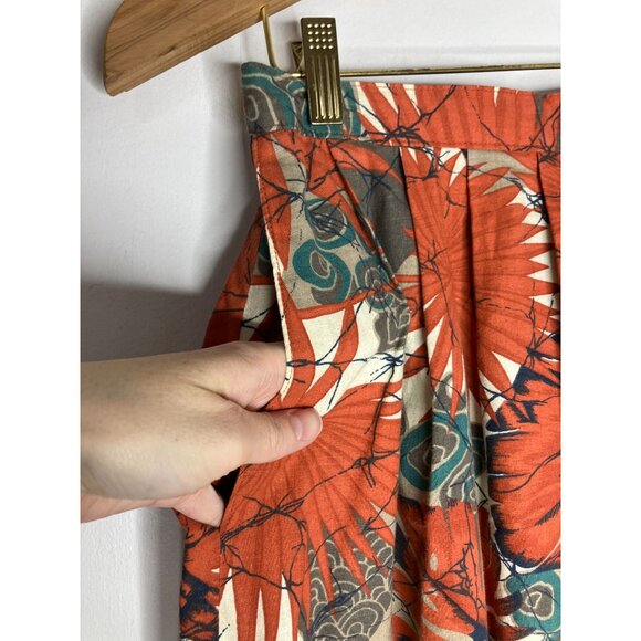 Vintage North Mountain Womens Midi Skirt Tropical Floral Fall Small 26" Waist - Picture 2 of 7